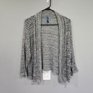 🐢 Falls Creek Gray Open-Front Knit Cardigan Size L